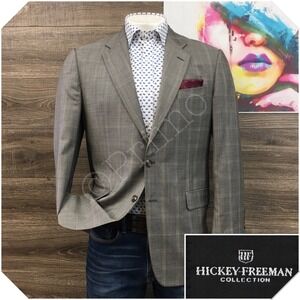 HICKEY FREEMAN Mens Blazer Sport Coat Casual Jacket Size 40R Classic Wool Suit